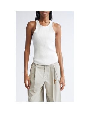 Alexander Wang Racerback Stretch Cotton Rib Tank - White