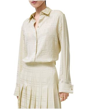 Burberry Classic Fit Check Silk Shirt - Natural