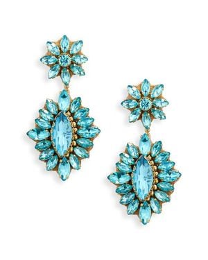 Deepa Gurnani Alianah Crystal Drop Earrings - Blue