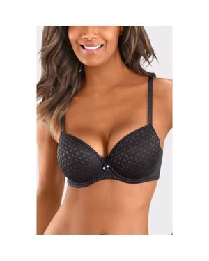 Lascana Underwire Lace Detail T-Shirt Bra - Black