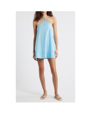 Solid & Striped The Grace Stretch Cotton Poplin Dress - Blue