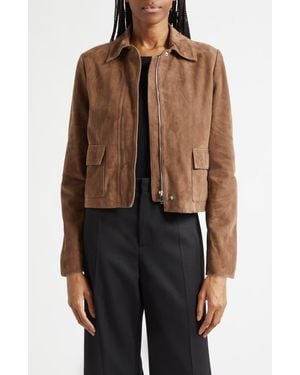 Reiss Dylan Suede Jacket - Brown