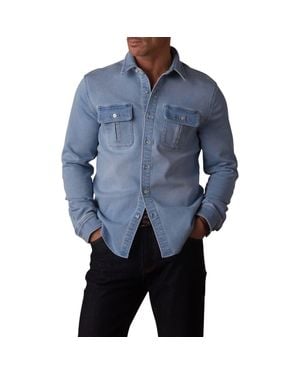 The Normal Brand Comfort Terry Cloth Shirt Jacket - Blue