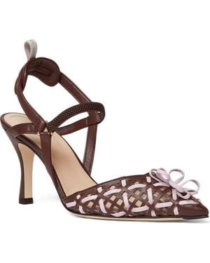 Fendi Colibrì Lite Pointed Toe Slingback Pump - Metallic