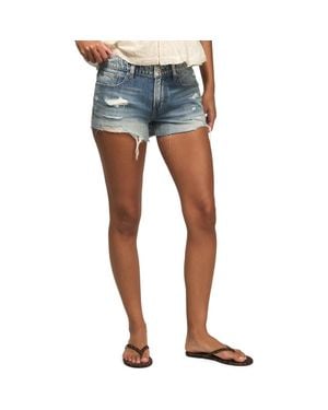 Lucky Brand Festival Ripped Denim Cutoff Shorts - Blue