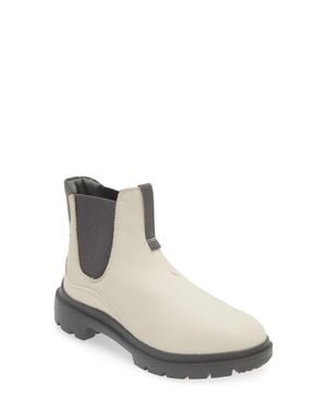 Olukai Hehi Waterproof Chelsea Leather Lug Boot - White