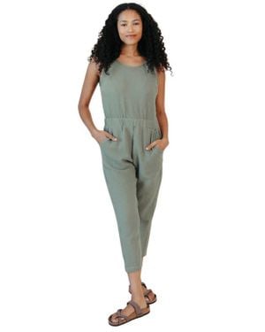 Poplinen Jameela Organic Cotton Gauze Jumpsuit - Green