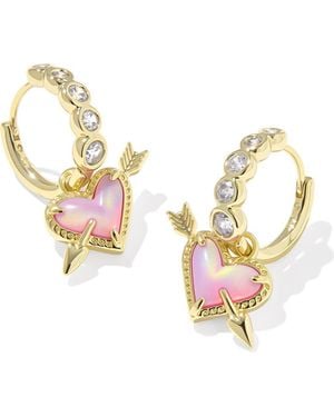 Kendra Scott Ari Heart & Arrow Convertible Huggie Hoop Earrings - Metallic