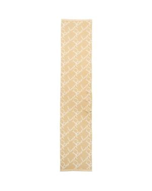 Burberry Ribbon Text Wool Scarf - Metallic