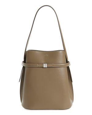 TOTEME Belted Leather Bucket Bag - Natural