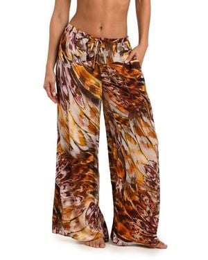 L'Agence Sharon Watercolor Cover-Up Pants - Orange