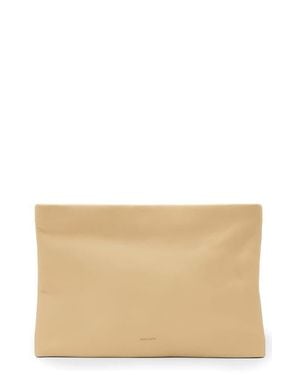 AllSaints Bettina Leather Clutch - Natural