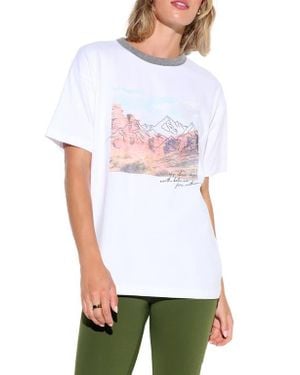 Spiritual Gangster Above Me Boyfriend Ringer Graphic T-Shirt - White