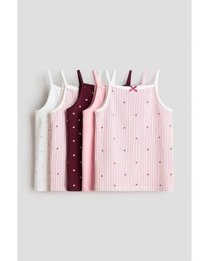 H&M Pack Cotton Tank Tops - Pink