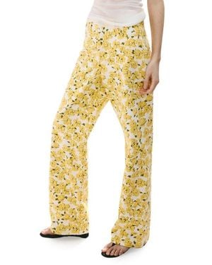 Mango Floral Straight Leg Jeans - Yellow