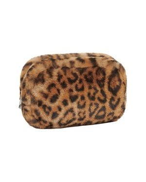 Apparis Noor Print Faux Fur Pouch - Brown