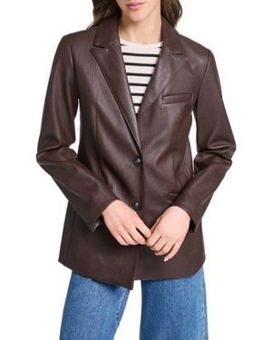 Levi's Faux Leather Blazer - Brown