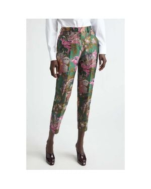 Etro Floral Jacquard Ankle Pants - Multicolor