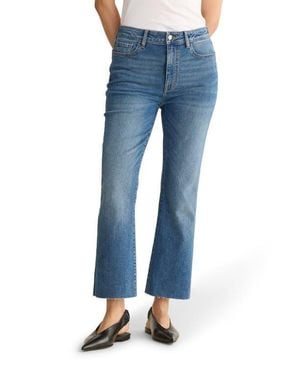 WARP+WEFT Nao Raw Hem High Waist Crop Bootcut Jeans - Blue