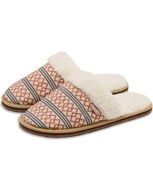 feel good Mule Slipper Artisan Woven Indoor Outdoor House Shoes - Pink