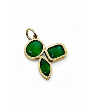 Leslie Paige Triple Bezel Pendant Charm With Onyx - Green