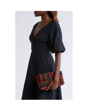 STAUD Timmy Beaded Shoulder Bag - Black
