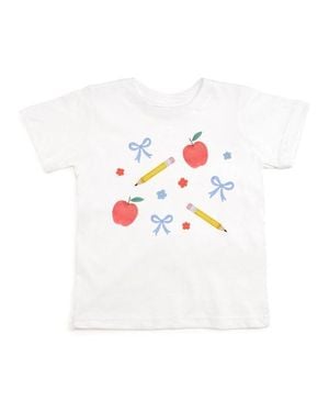 Sweet Wink Ditsy Floral Back To School Short Sleeve T-Shirt - White