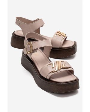 Forever & Always Shoes Lone Leather Platform Sandal - Pink