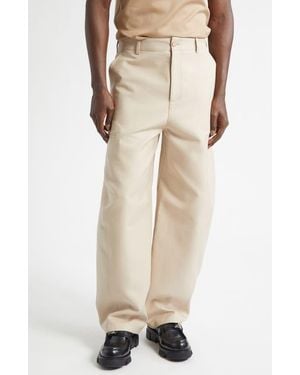 Givenchy Couture Seam Cotton Twill Workwear Pants - Natural
