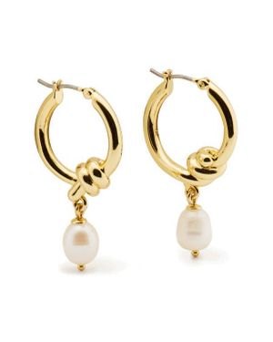 Kate Spade Freshwater Pearl Hoop Earrings - Metallic