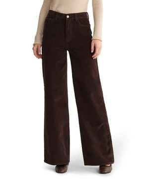 WARP+WEFT Nce High Waist Wide Leg Corduroy Jeans - Black