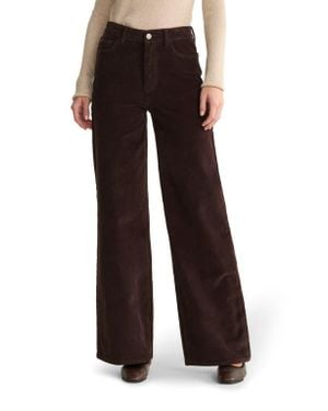 WARP+WEFT Nce High Waist Wide Leg Corduroy Jeans - Black