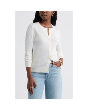 Caslon Merino Wool Blend Cardigan - White