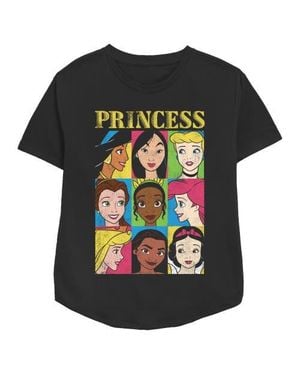 Disney Princess Distressed Close-Up Poster Graphic T-Shirt - Black