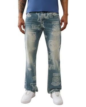TRUE RELIGION Ricky Aop Button Flap Straighjt Jeans - Blue