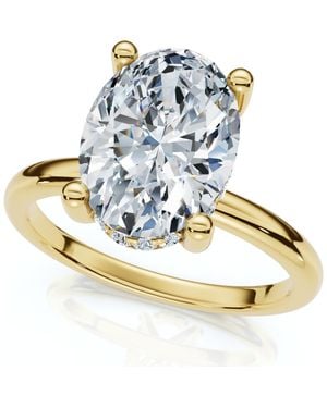 Bliss Diamond 2 1/10Ct Oval Diamond Side Halo Engagement Ring 14K Or Platinum Lab Grown - Blue