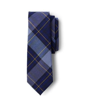 Lands' End School Uniform Adult Plaid To Be Tied Tie - Blue