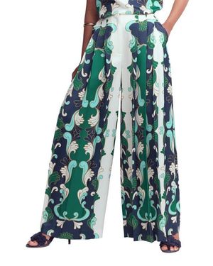 Boden Regent Paisley Wide Leg Pants - Blue