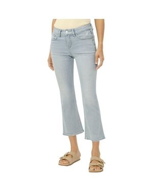 Silver Jeans Co. Suki Curvy Raw Hem Kick Flare Jeans - Blue