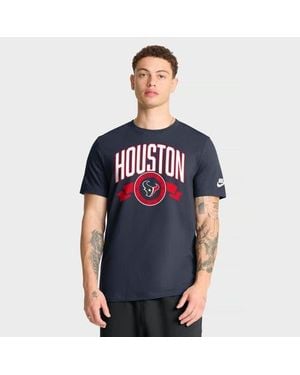 Nike Houston Texans Rewind Front And Back Hit Essential T-Shirt - Blue