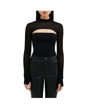 Two Lines by Marcella Graham Long Sleeve Bolero Top - Black