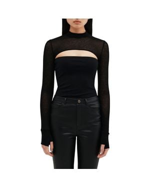 Two Lines by Marcella Graham Long Sleeve Bolero Top - Black
