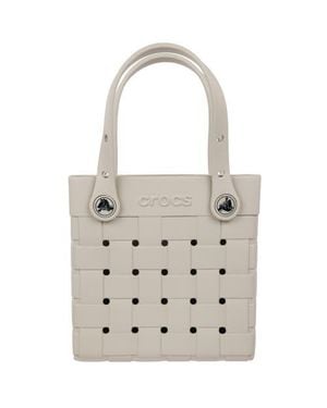 Crocs™ Small Woven Style Crossbody Tote With Top Handles And Removeable Crossbody Strap - Gray