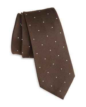Tom Ford Pin Dot Silk Tie - Brown