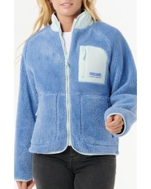 Rip Curl Shore Break Polar Fleece Zip Up Jacket - Blue