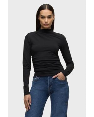 Hudson Jeans Mock Neck Long Sleeve - Blue