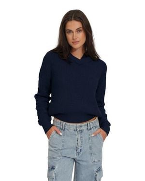Belle & Bloom On The Run Knitted Hoodie - Blue