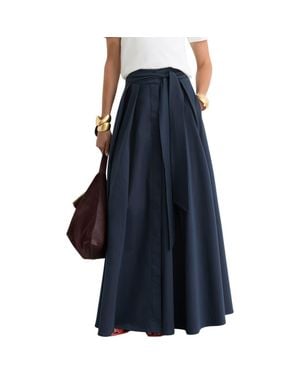 Reiss Simone Cotton Blend Maxi Skirt - Blue
