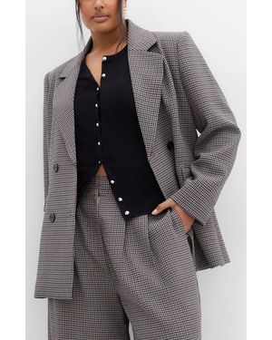 City Chic Tiana Double Breasted Blazer - Gray