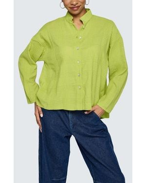 Luukaa Serina Mandarin Collar Shirt - Green